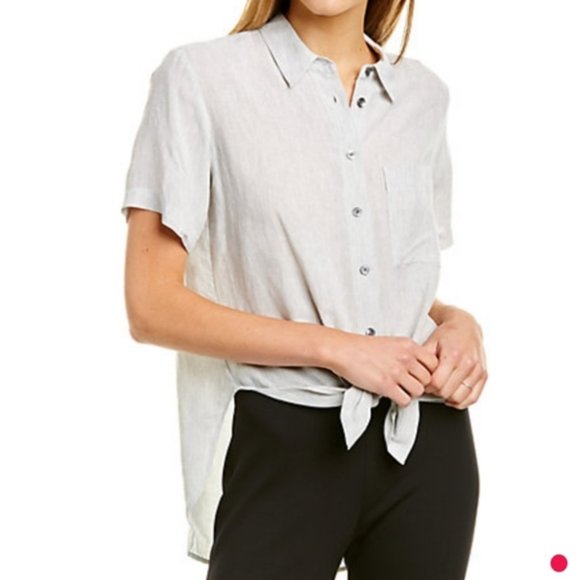 Theory Tops - Theory | Women's Hekanina Linen Tie Front Shirt Lg